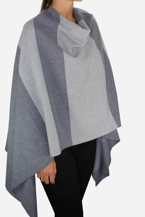 -Mantella in lana e cashmere Queen Grey