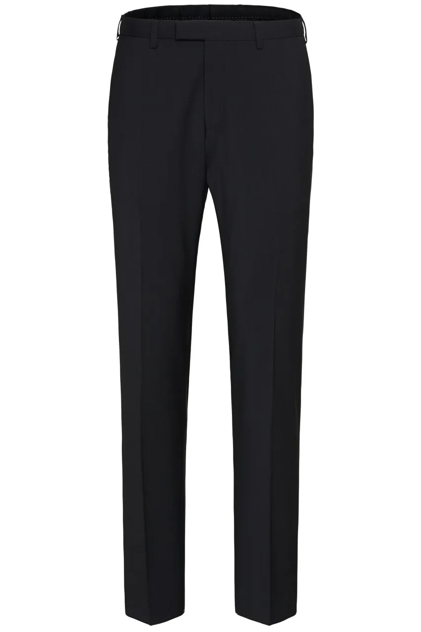Abito digel drop quattro corto slim fit nero lana marzotto super 100's