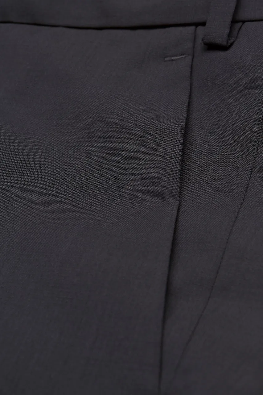 Abito digel drop quattro corto slim fit nero lana marzotto super 100's