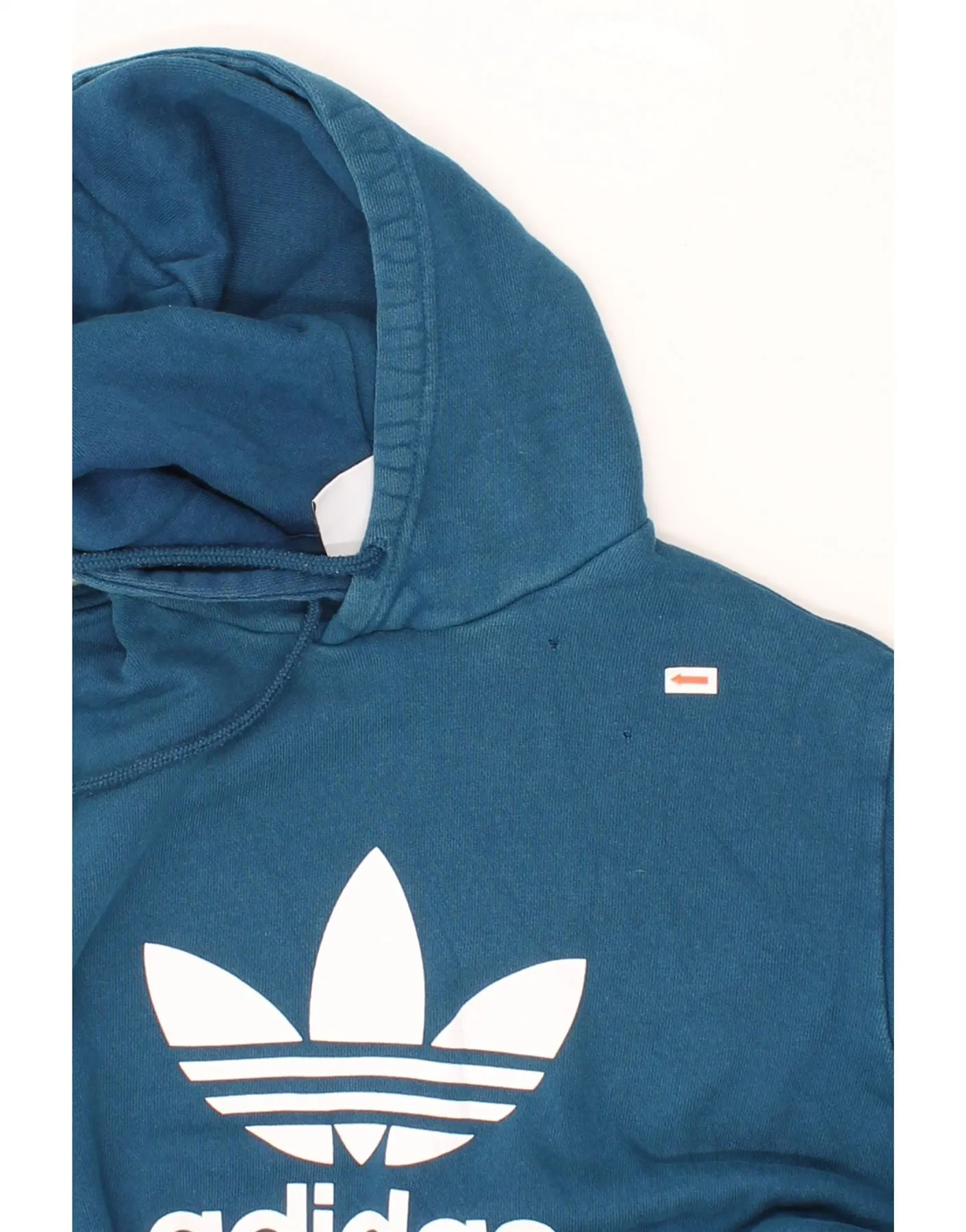 ADIDAS Mens Graphic Hoodie Jumper Small Blue Cotton