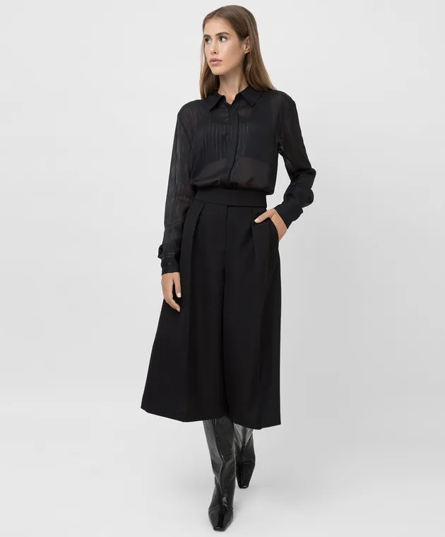 ALEXANDRE VAUTHIER Pantaloni culotte in lana nera 214SK14590193