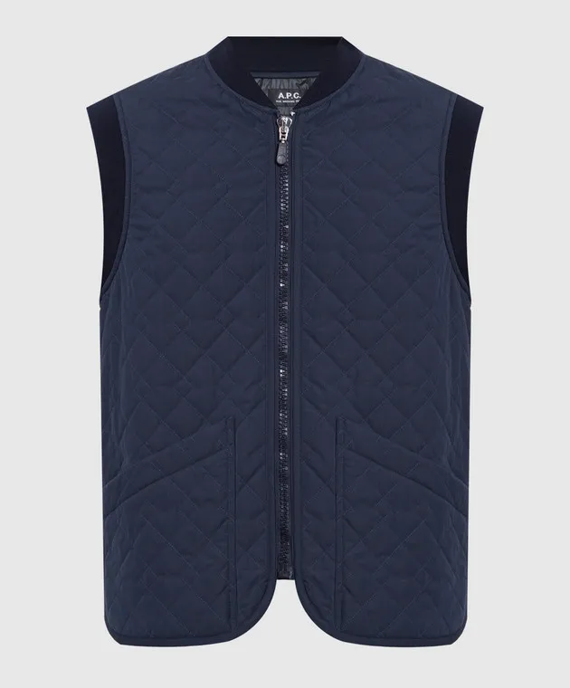 A.P.C Gilet trapuntato blu Silas COETZH02846