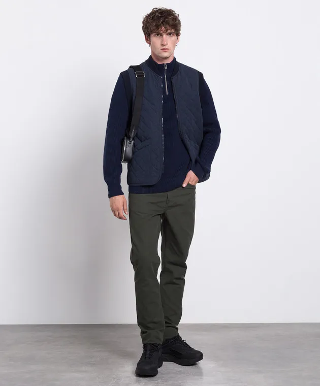 A.P.C Gilet trapuntato blu Silas COETZH02846