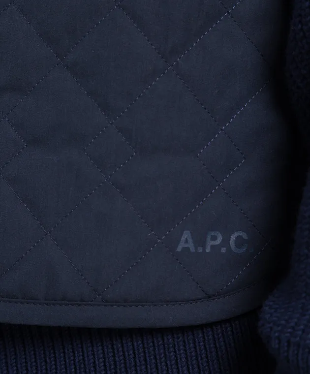 A.P.C Gilet trapuntato blu Silas COETZH02846