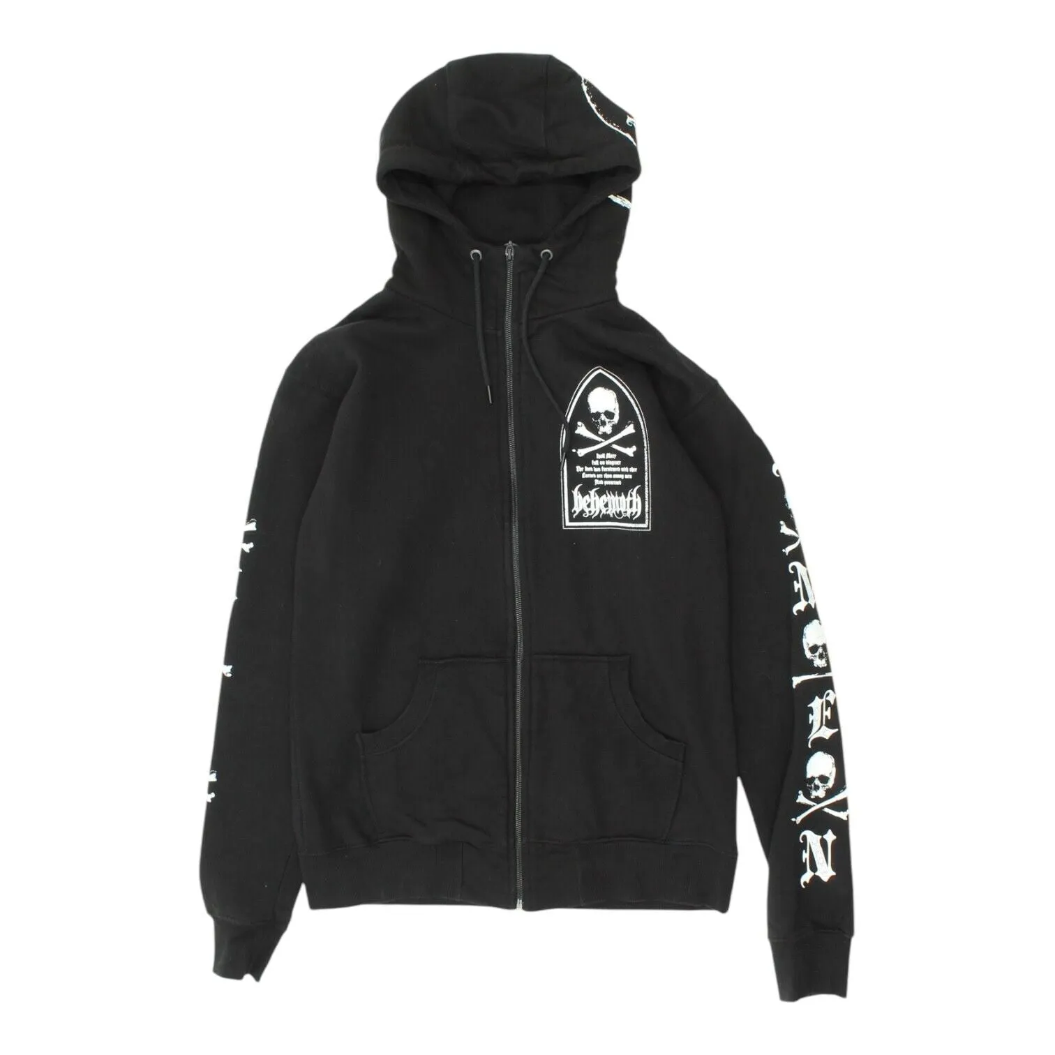 Behemoth Amen Mens Black Full Zip Hoodie | Vintage Goth Death Metal Band Hoody