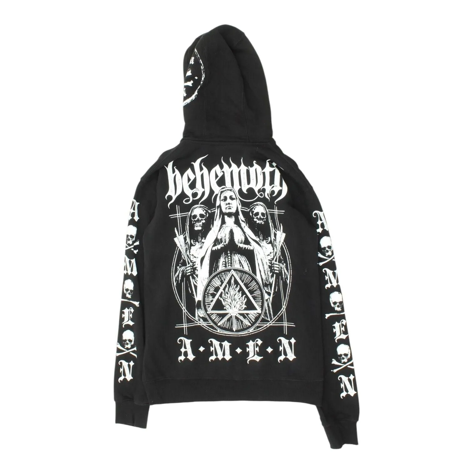 Behemoth Amen Mens Black Full Zip Hoodie | Vintage Goth Death Metal Band Hoody