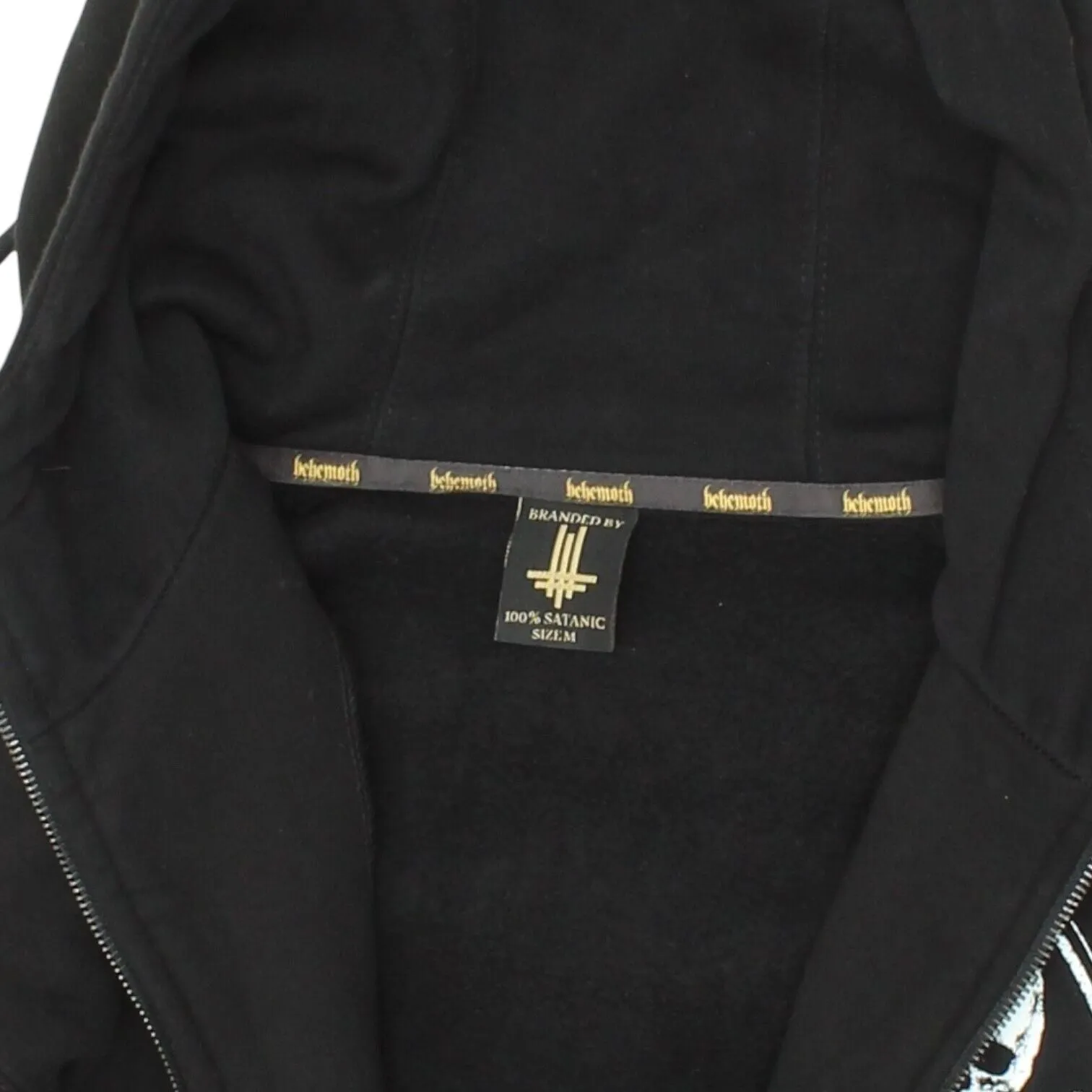 Behemoth Amen Mens Black Full Zip Hoodie | Vintage Goth Death Metal Band Hoody