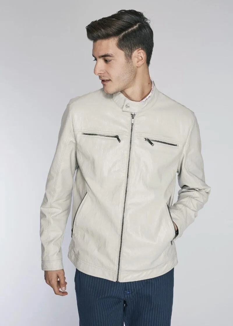 Biker jacket con tasche zip