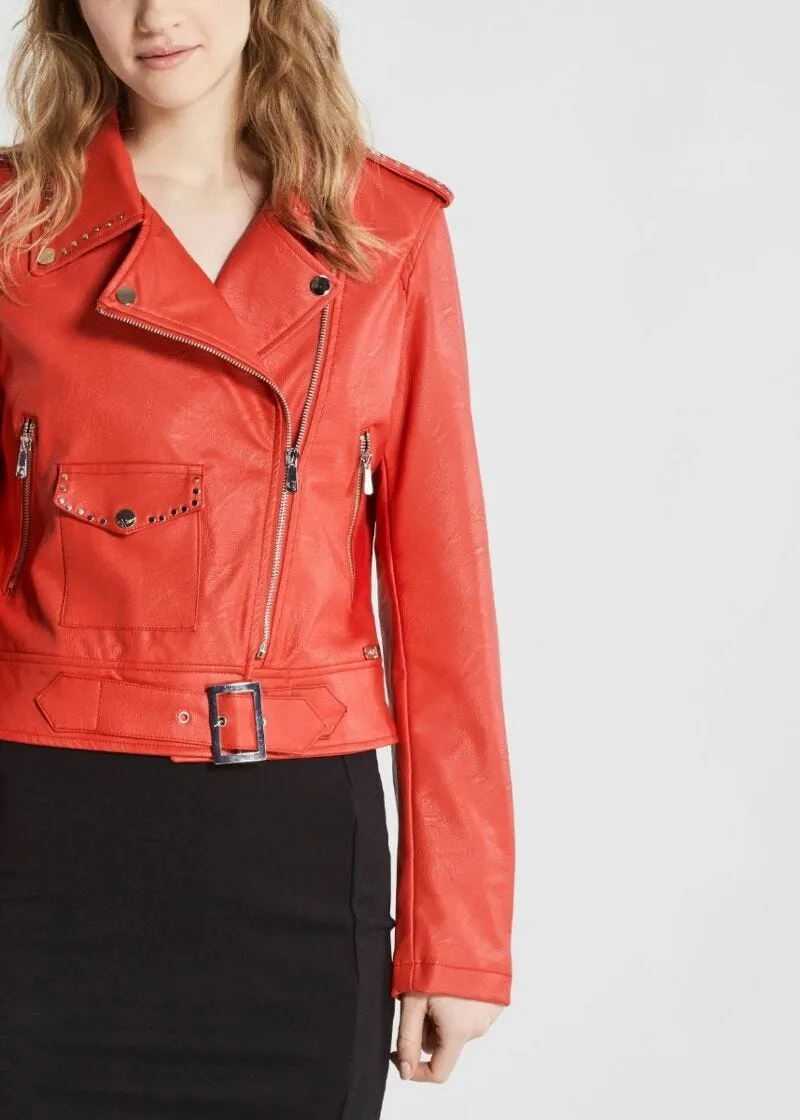 Biker jacket effetto pelle