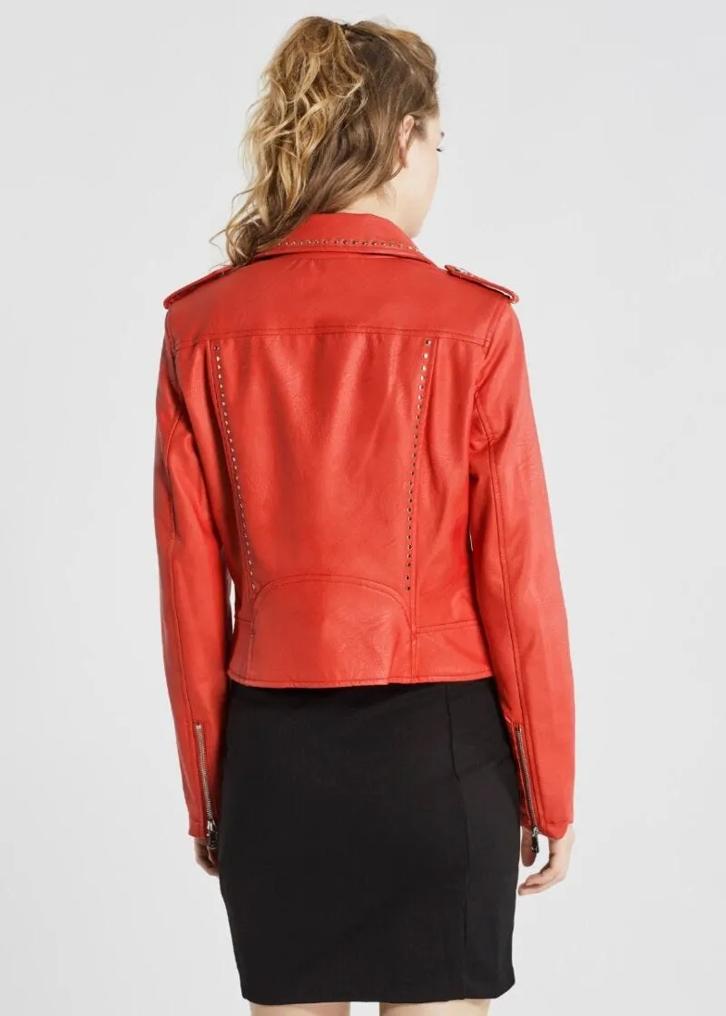 Biker jacket effetto pelle