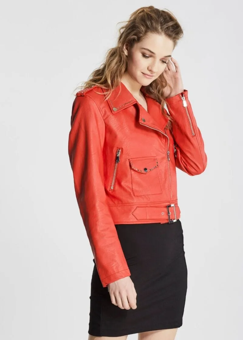 Biker jacket effetto pelle