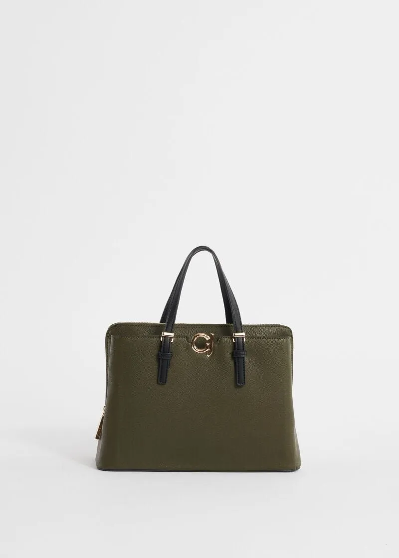Borsa top handle in similpelle