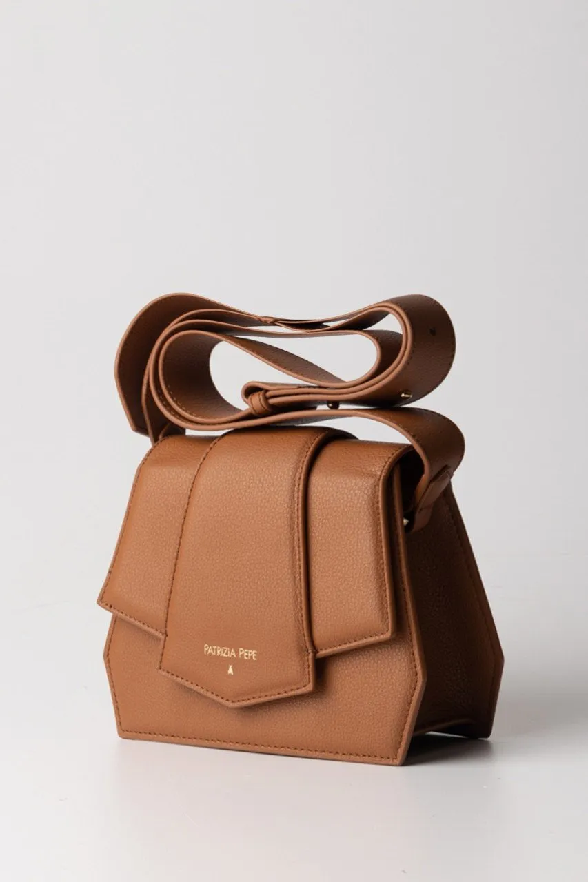 Borsa tracolla con zip e patta New Cuoio