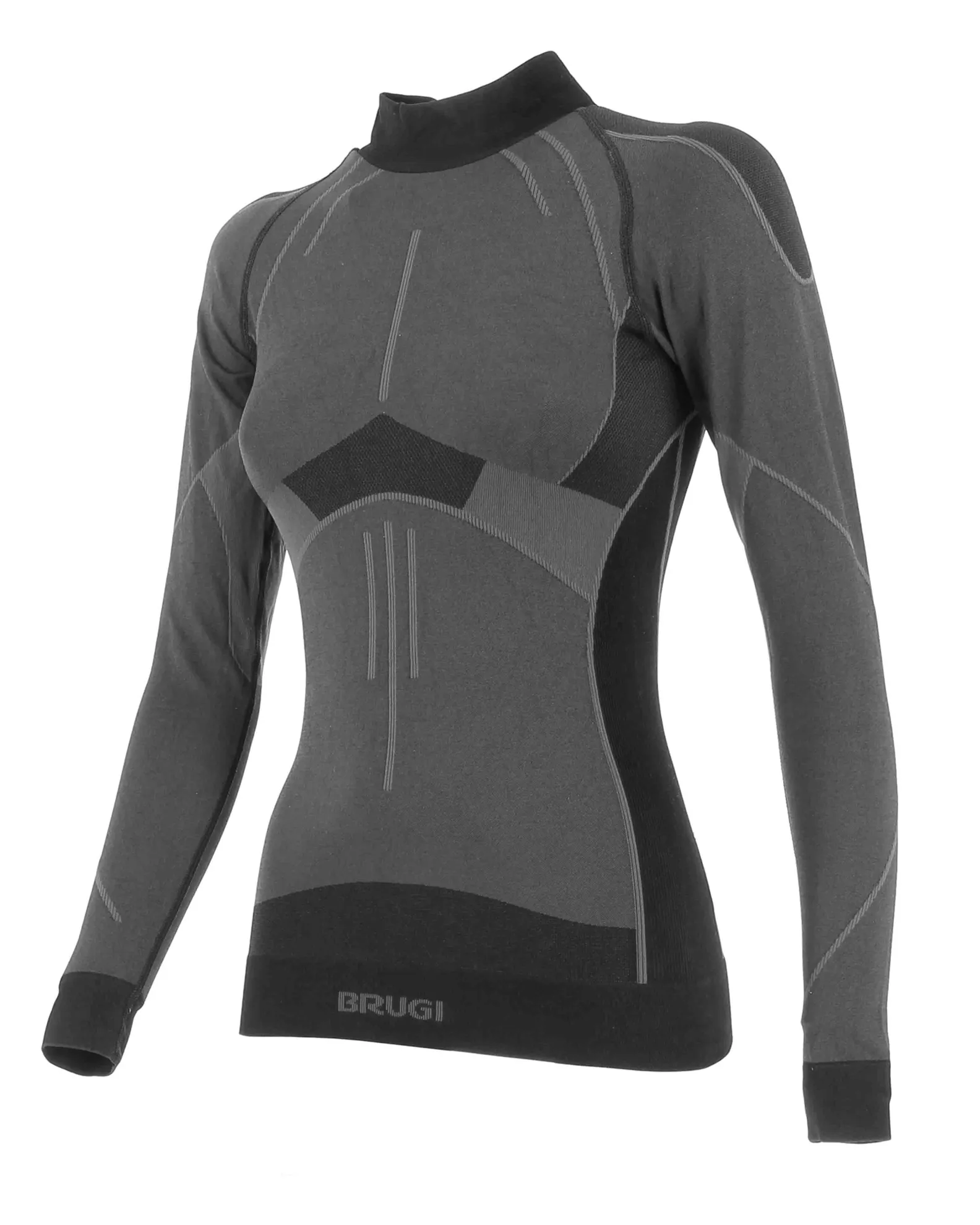 BRUGI - Maglia da donna grgia e nera termica traspirante senza cuciture                                            Previous prod