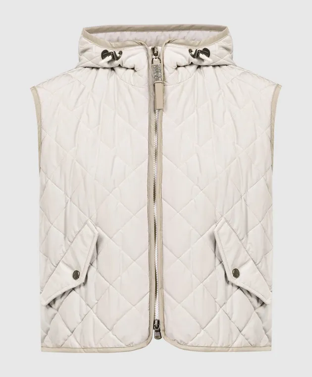 Brunello Cucinelli Gilet trapuntato beige MB5742787