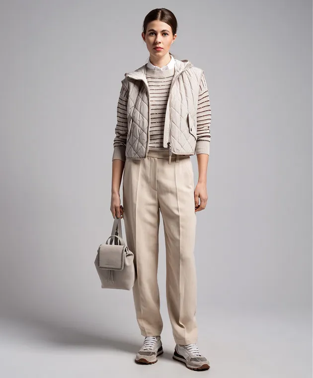 Brunello Cucinelli Gilet trapuntato beige MB5742787