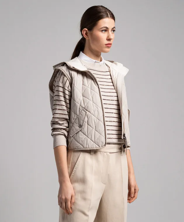 Brunello Cucinelli Gilet trapuntato beige MB5742787