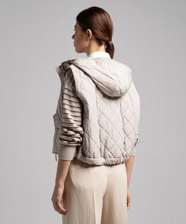 Brunello Cucinelli Gilet trapuntato beige MB5742787
