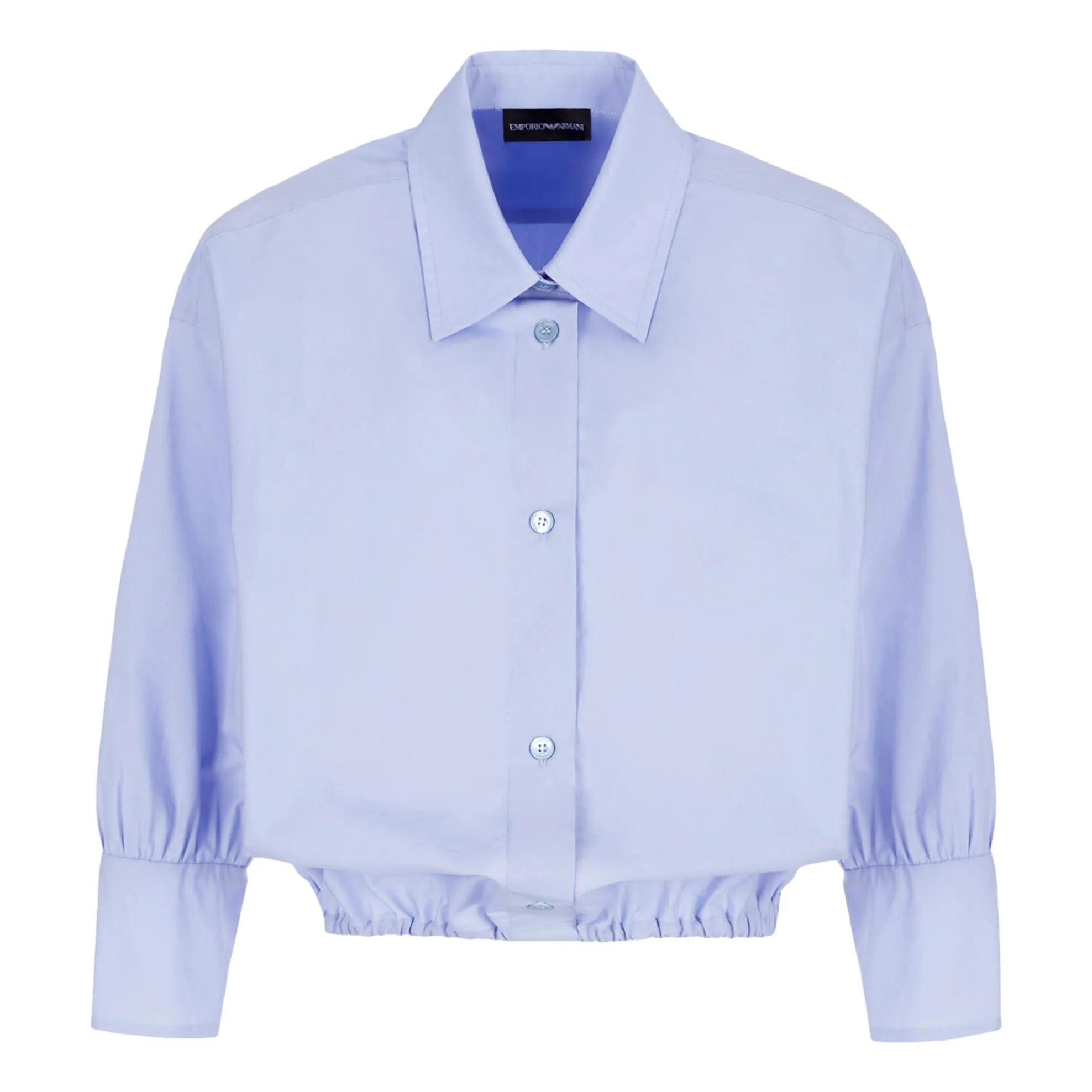 Camicia in popeline con arricciatura in vita