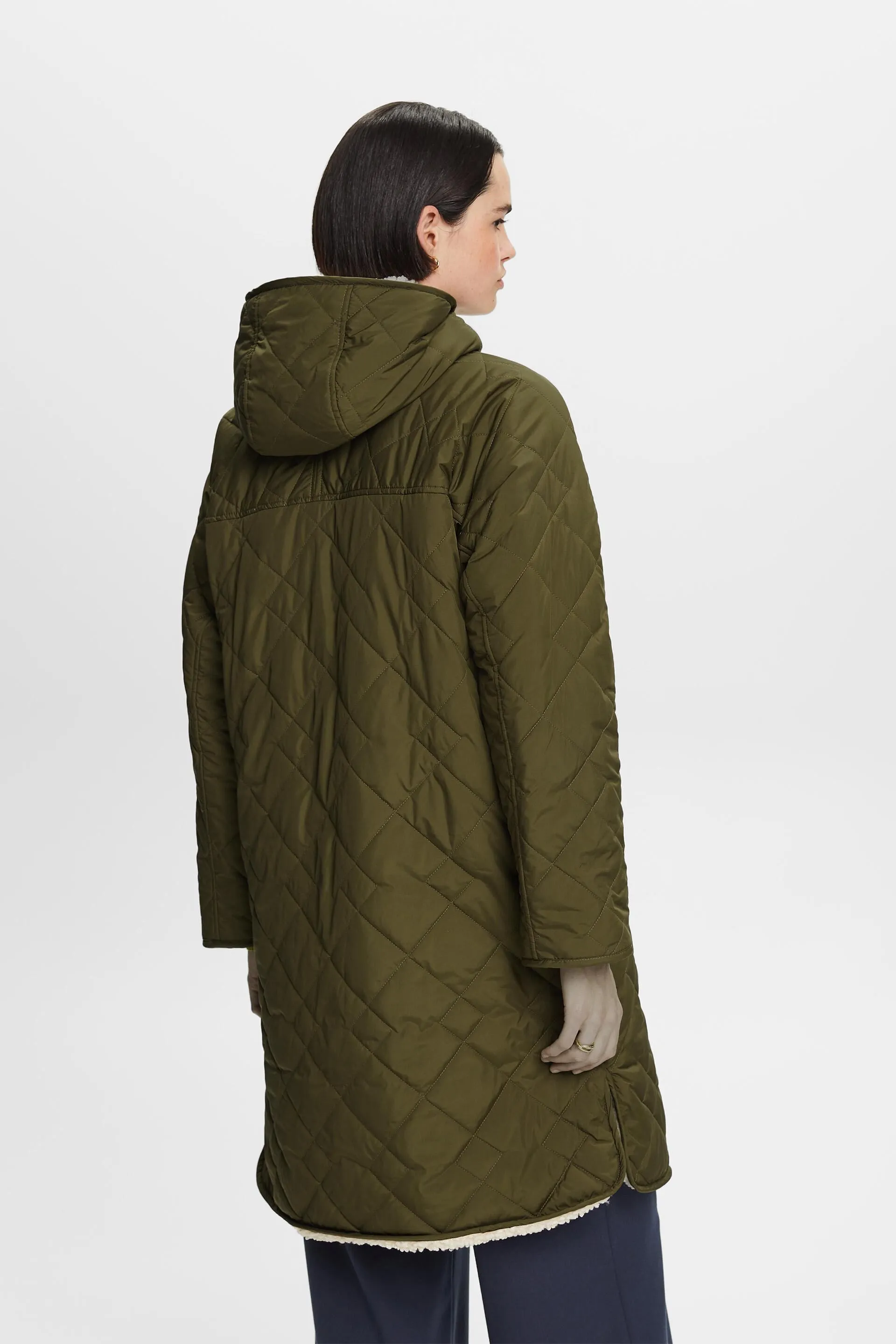 Cappotto double face trapuntato e sherpa