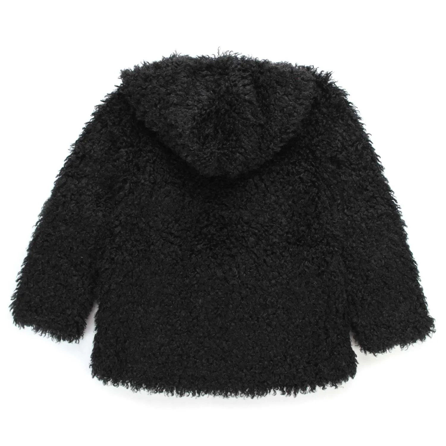 Cappotto Nero Girl Eco-Pelliccia