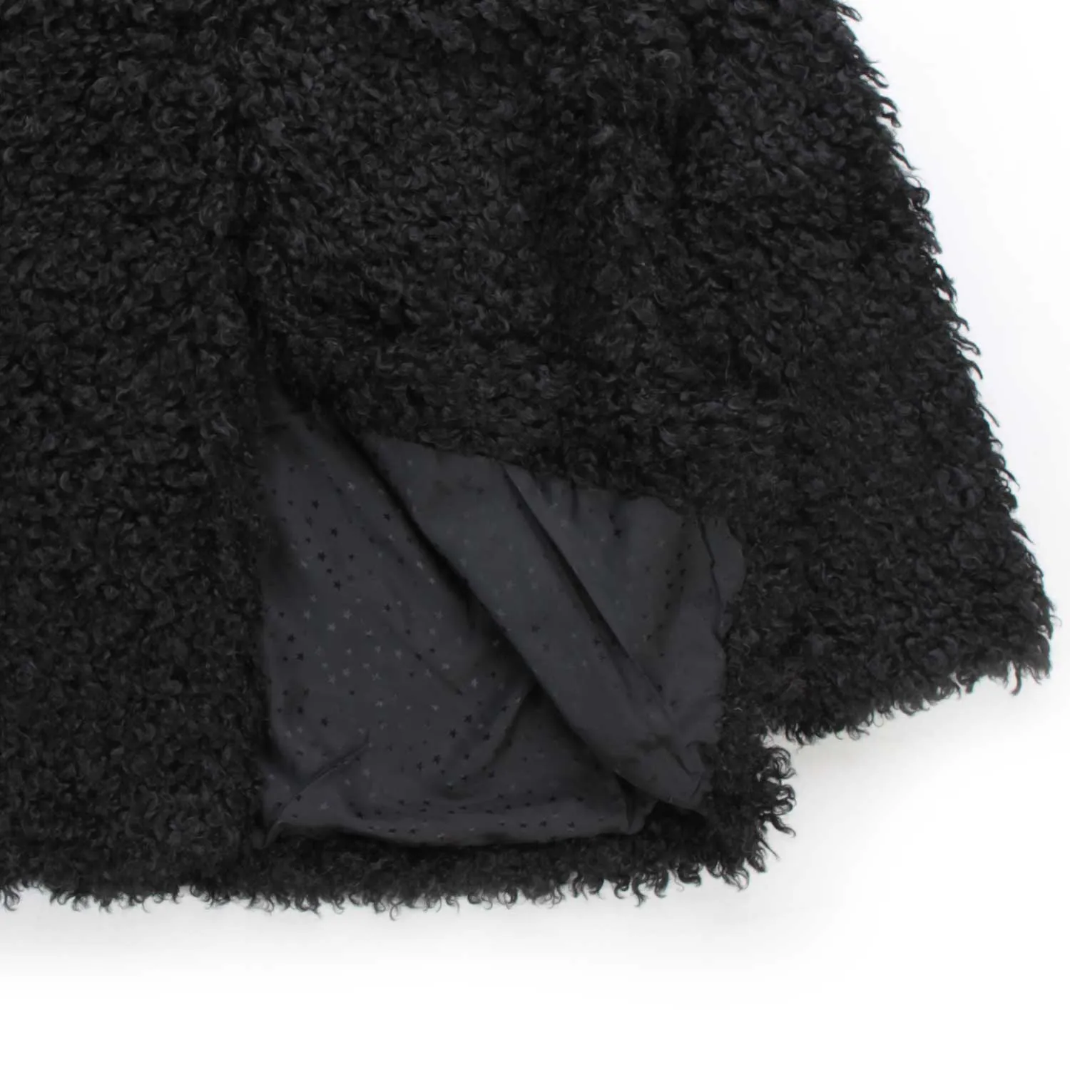 Cappotto Nero Girl Eco-Pelliccia