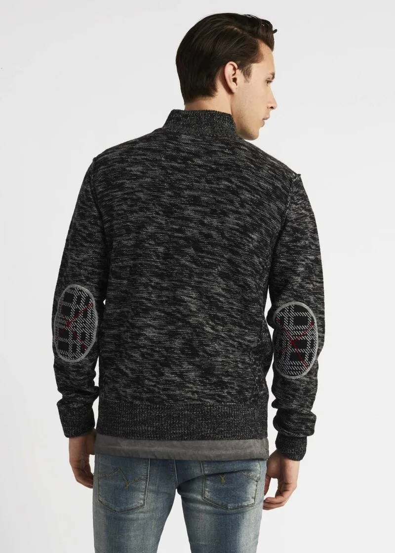 Cardigan con toppe motivo check