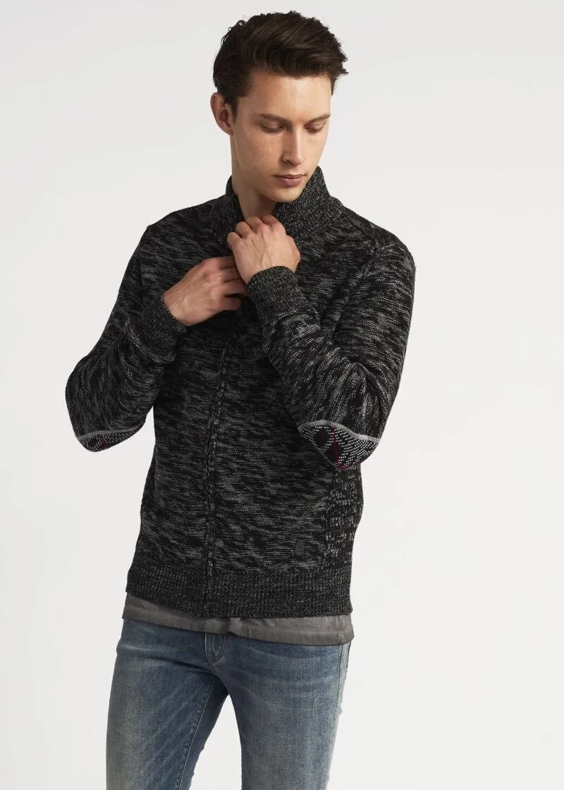 Cardigan con toppe motivo check