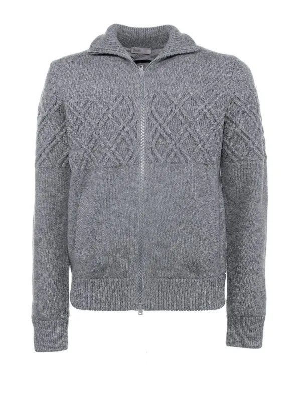 Cardigan in lana con zip
