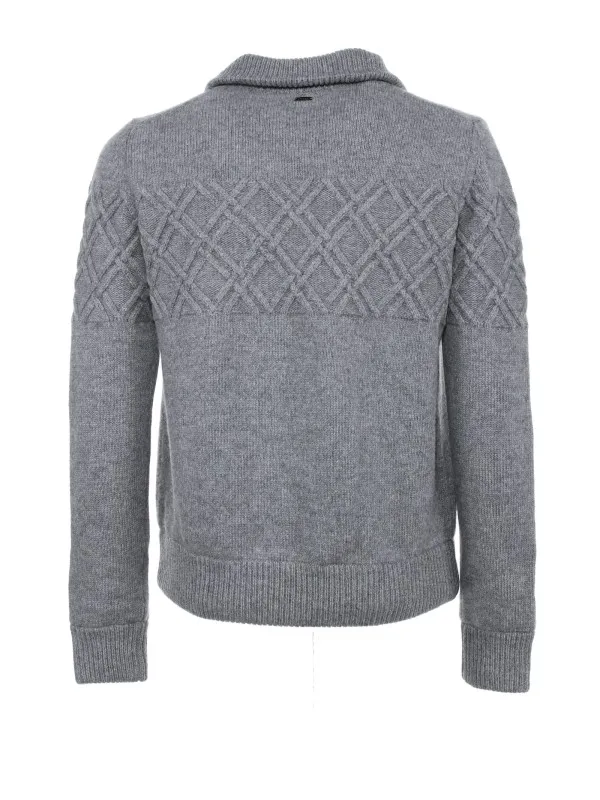 Cardigan in lana con zip