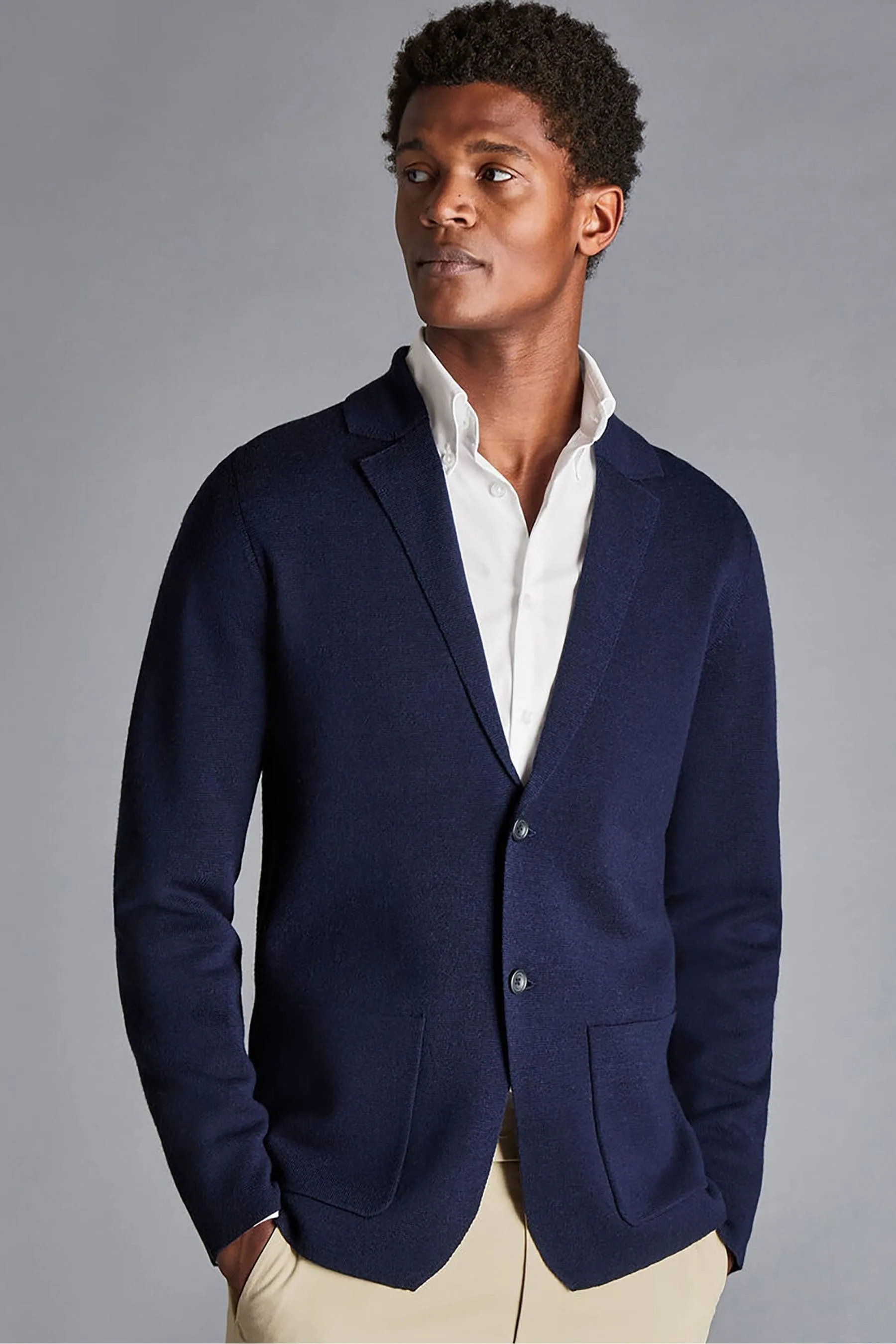 Charles Tyrwhitt - Blazer in lana merino con bottoni