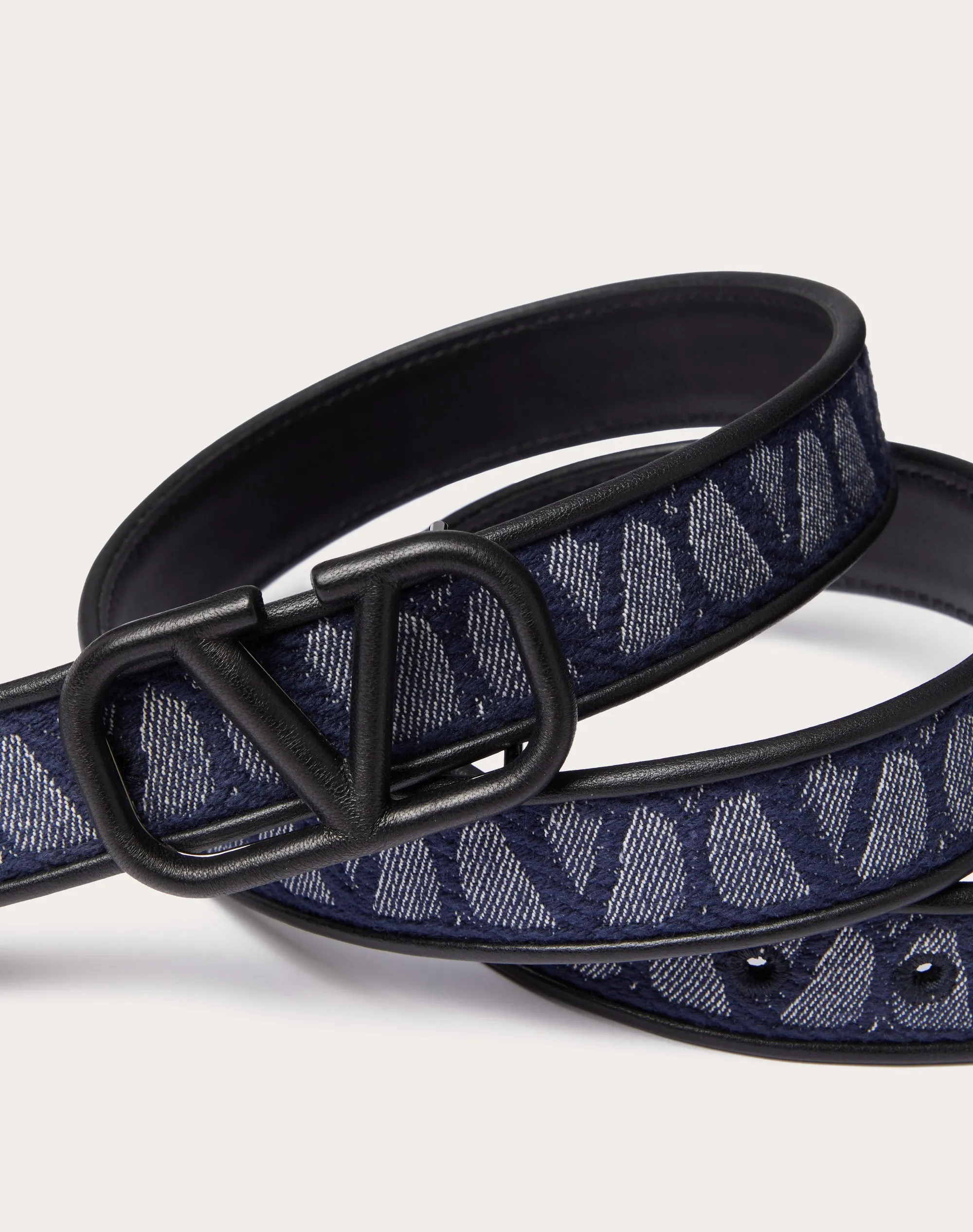 CINTURA TOILE ICONOGRAPHE IN TESSUTO JACQUARD CON DETTAGLI IN PELLE