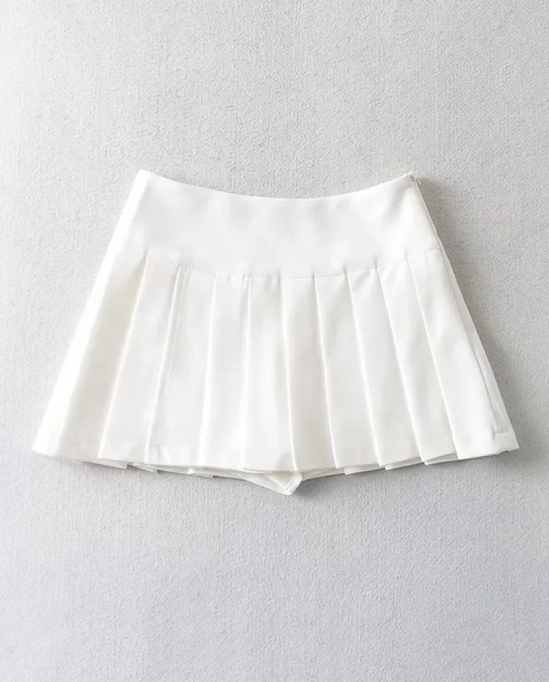 Colore puro Hot Girl Fessura Laterale Gonne A Pieghe Abbigliamento Donna Minigonna A Vita Alta Femminile Estate 2022 Nuova Gonna