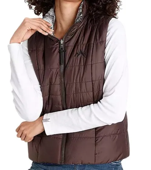 Confezione da 2 gilet reversibili da donna ALPENBLITZ, gilet trapuntato in tinta unita e stampa all over 48569704 marrone/nero/b