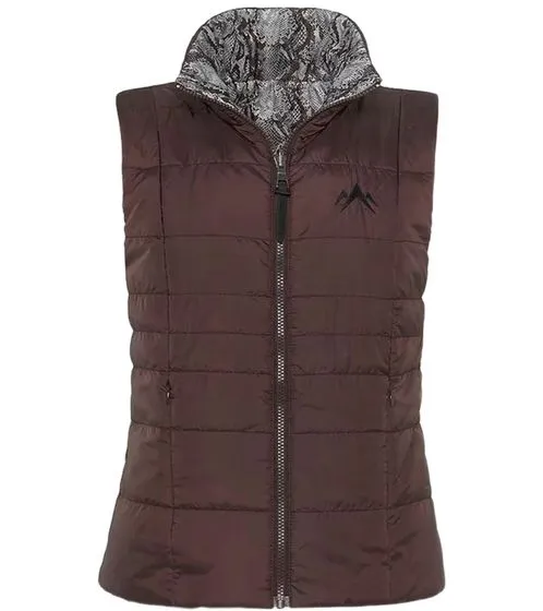 Confezione da 2 gilet reversibili da donna ALPENBLITZ, gilet trapuntato in tinta unita e stampa all over 48569704 marrone/nero/b