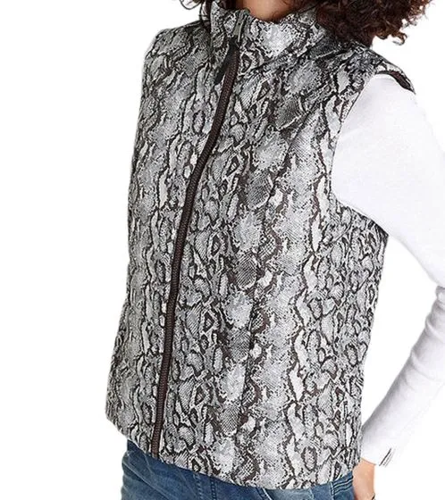 Confezione da 2 gilet reversibili da donna ALPENBLITZ, gilet trapuntato in tinta unita e stampa all over 48569704 marrone/nero/b