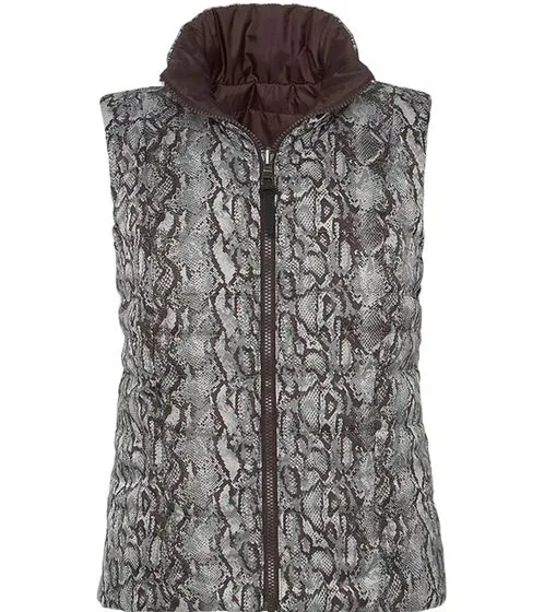 Confezione da 2 gilet reversibili da donna ALPENBLITZ, gilet trapuntato in tinta unita e stampa all over 48569704 marrone/nero/b