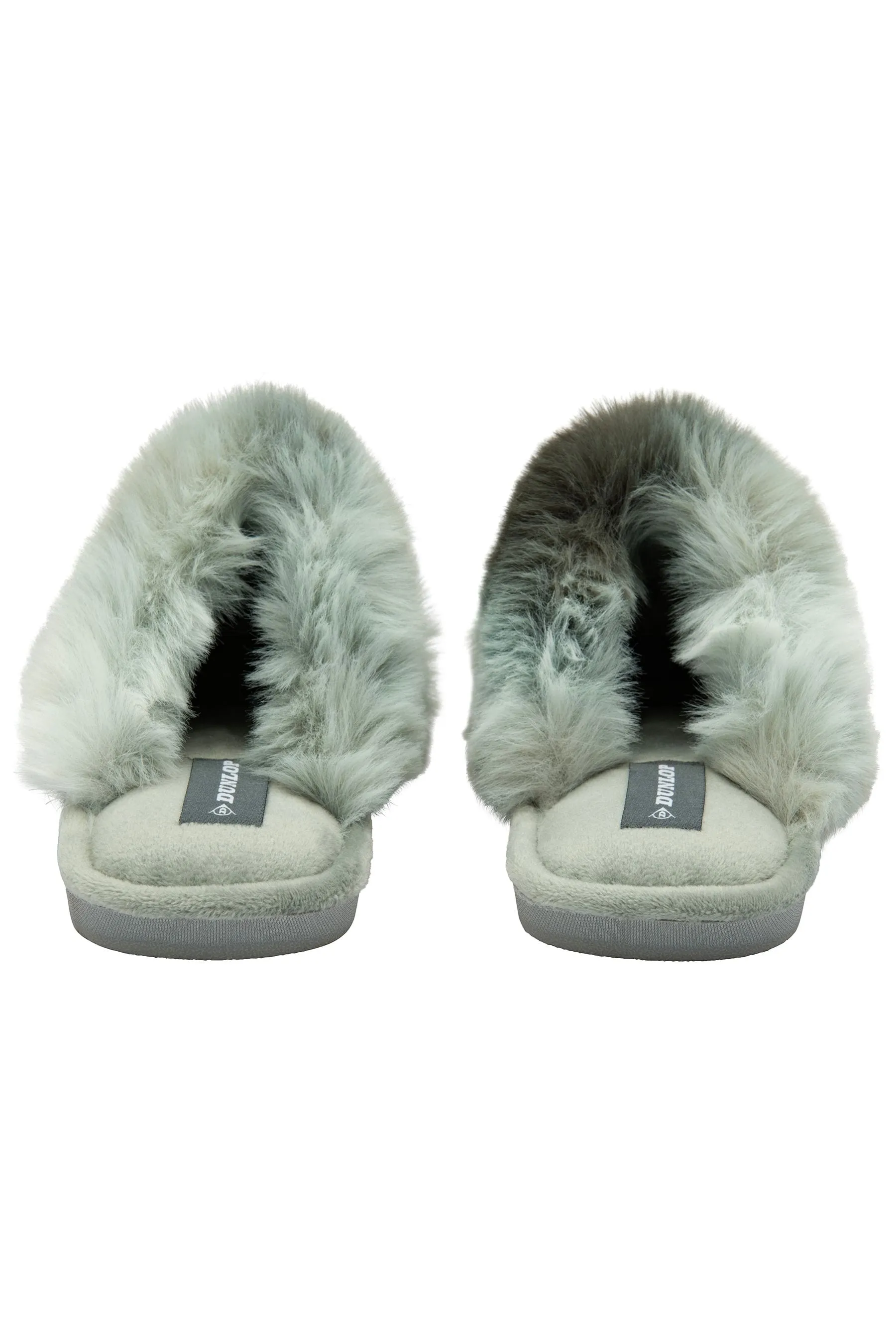 Dunlop Ladies - Pantofole a ciabatta chiuse in pelliccia sintetica