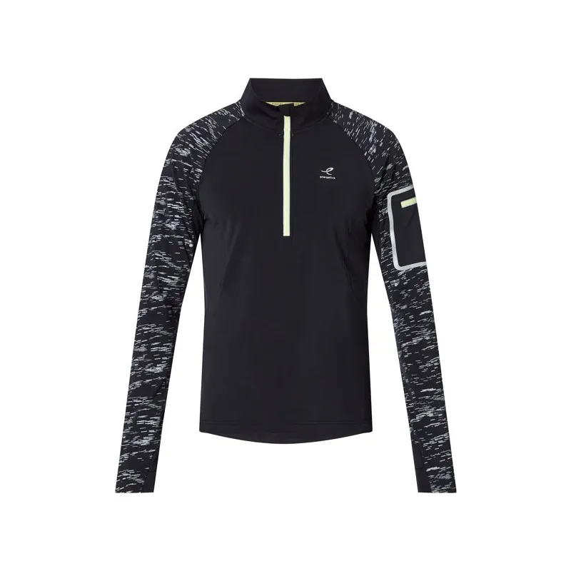ENERGETICS RONO MAGLIA MEZZA ZIP TERMICA RUNNING UOMO - NERO