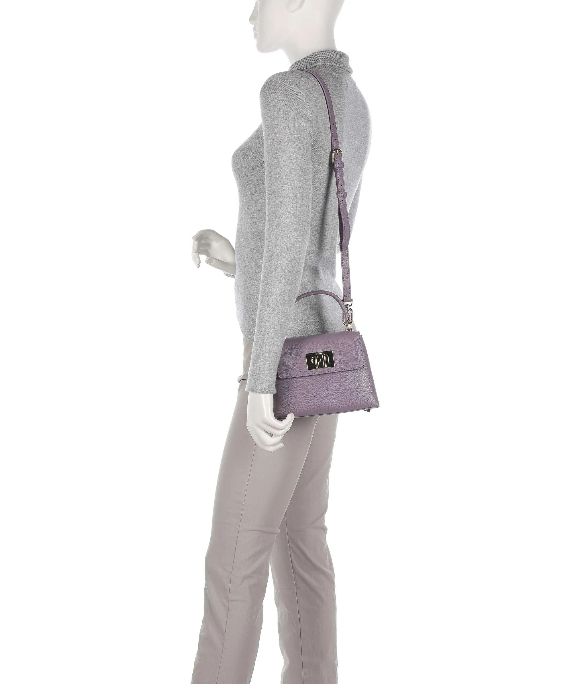  Furla 1927 Mini Borsa a tracolla pelle granulata viola  