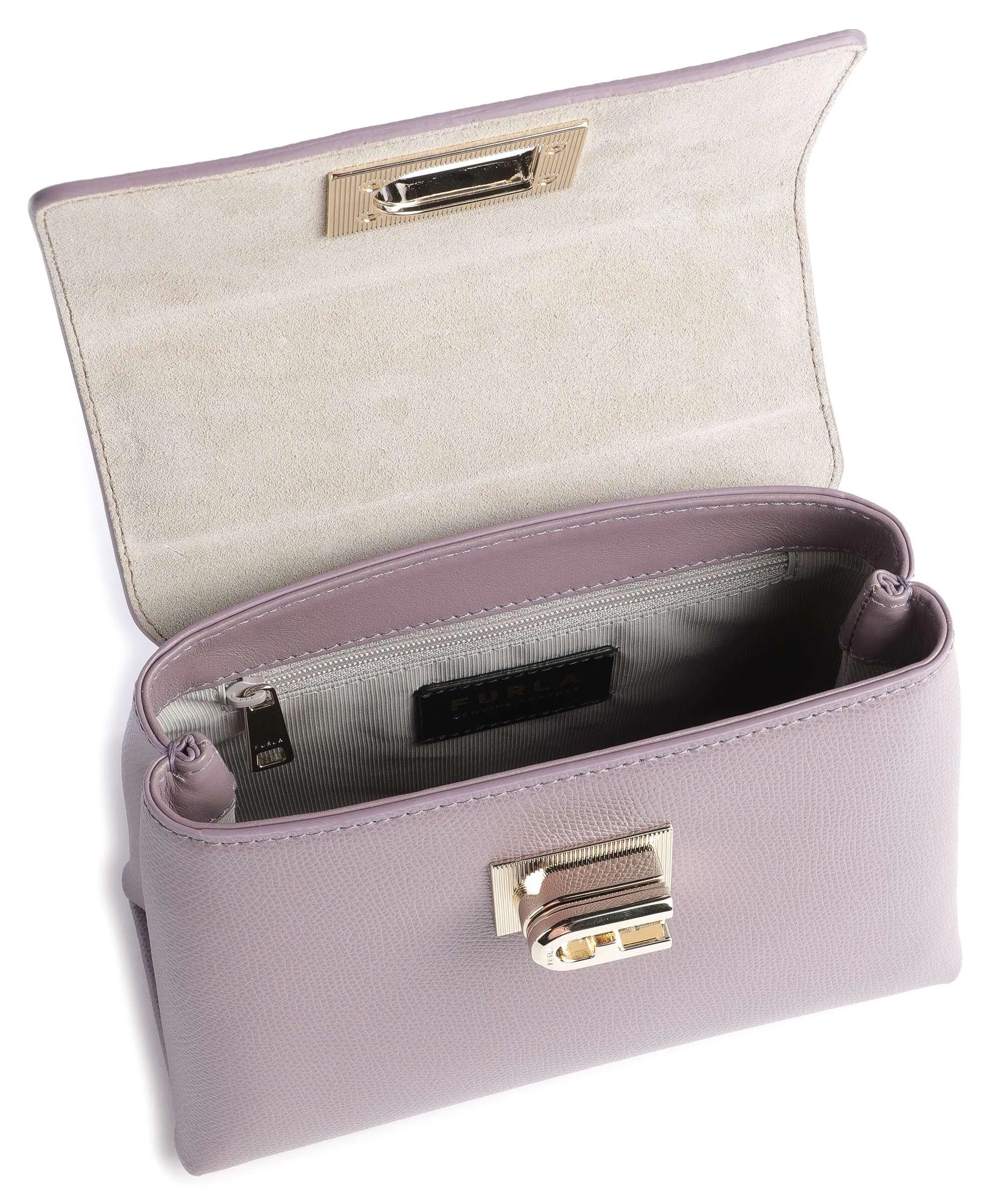  Furla 1927 Mini Borsa a tracolla pelle granulata viola  