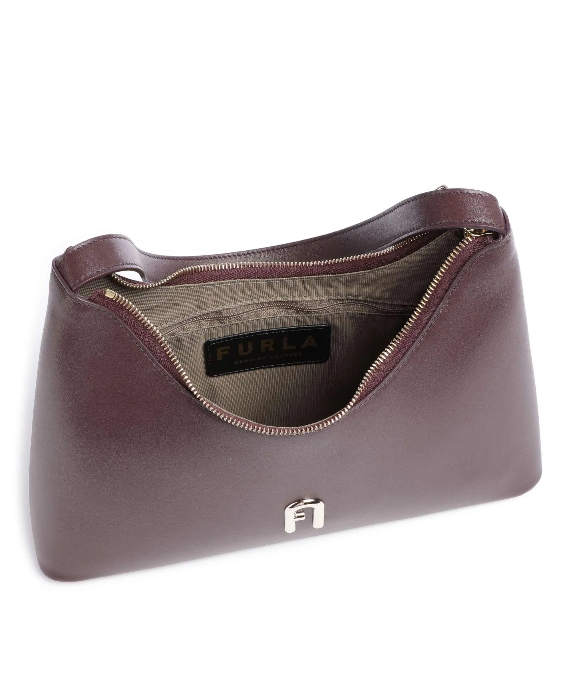  Furla Diamante S Borsa a spalla pelle rosso bordò  