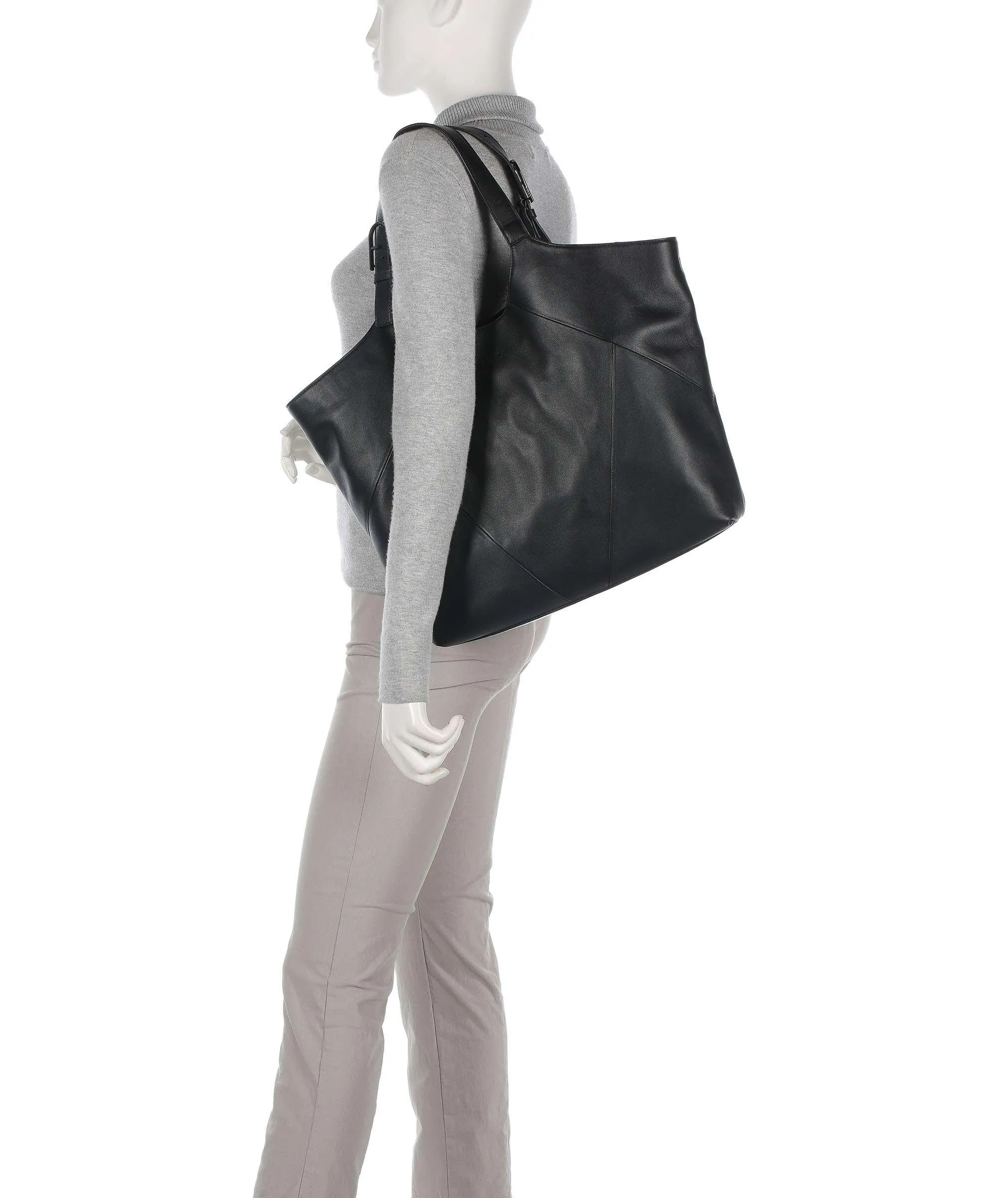  Furla Flow XL Borsa shopper pelle a grana fine nero  