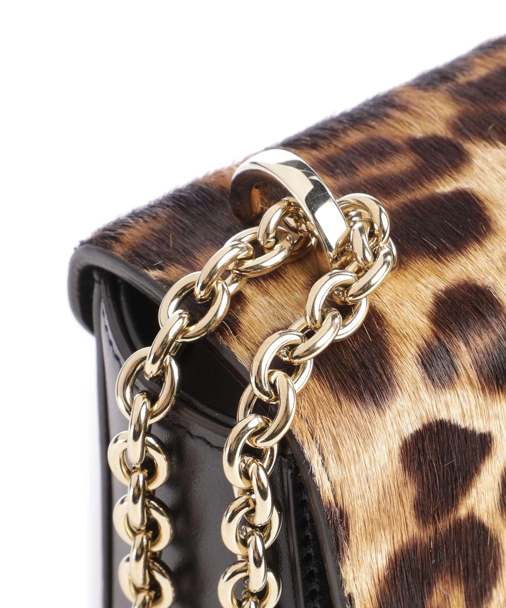  Furla Metropolis Mini Borsa a spalla pelle a grana fine, pelliccia nero  