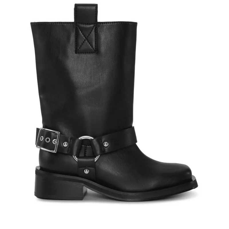 Ganni Biker Tubular Mid Shaft Boot S2275