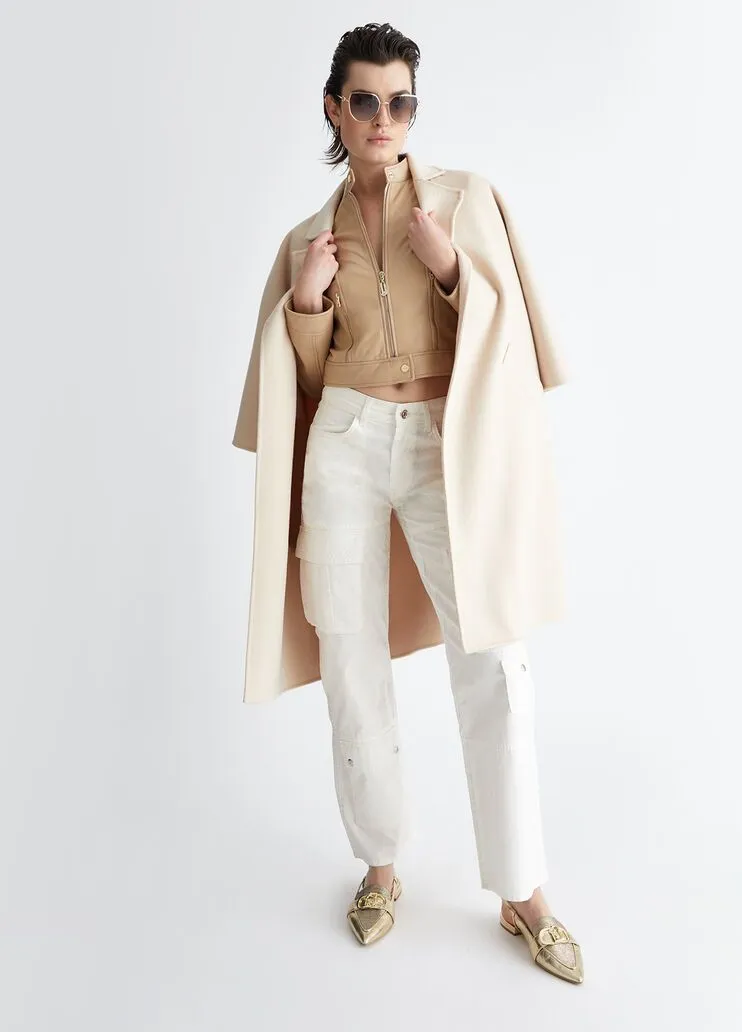 Giacca biker in pelle liu jo