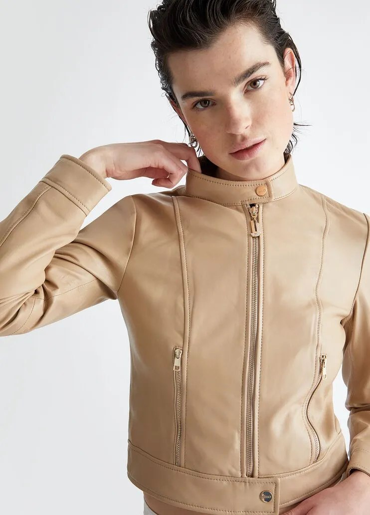 Giacca biker in pelle liu jo