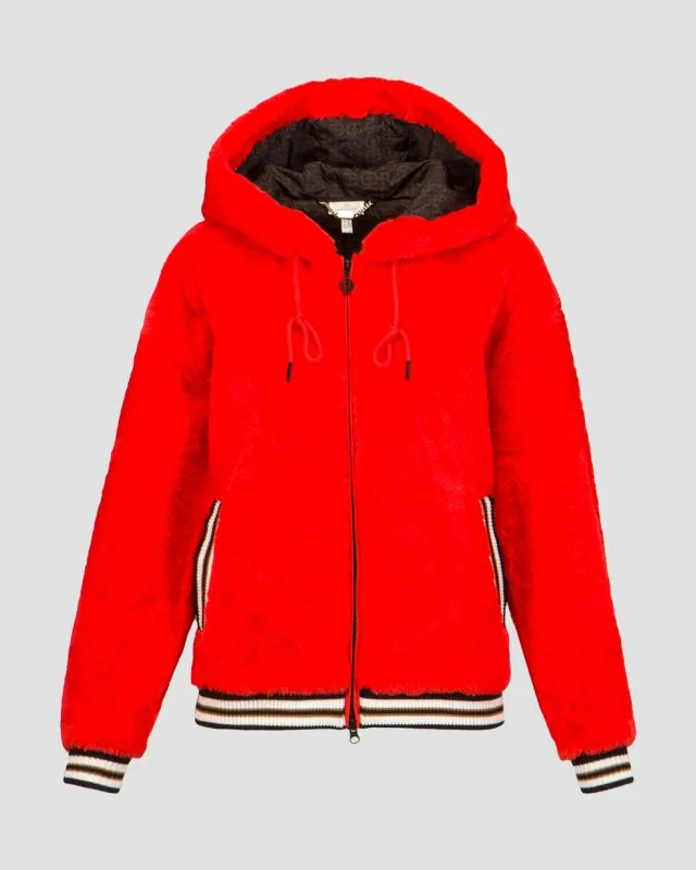 Giacca in pelliccia sintetica rossa da donna Sportalm
