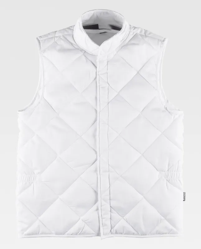 Gilet trapuntato con chiusura a fibbia e senza tasche Bianco