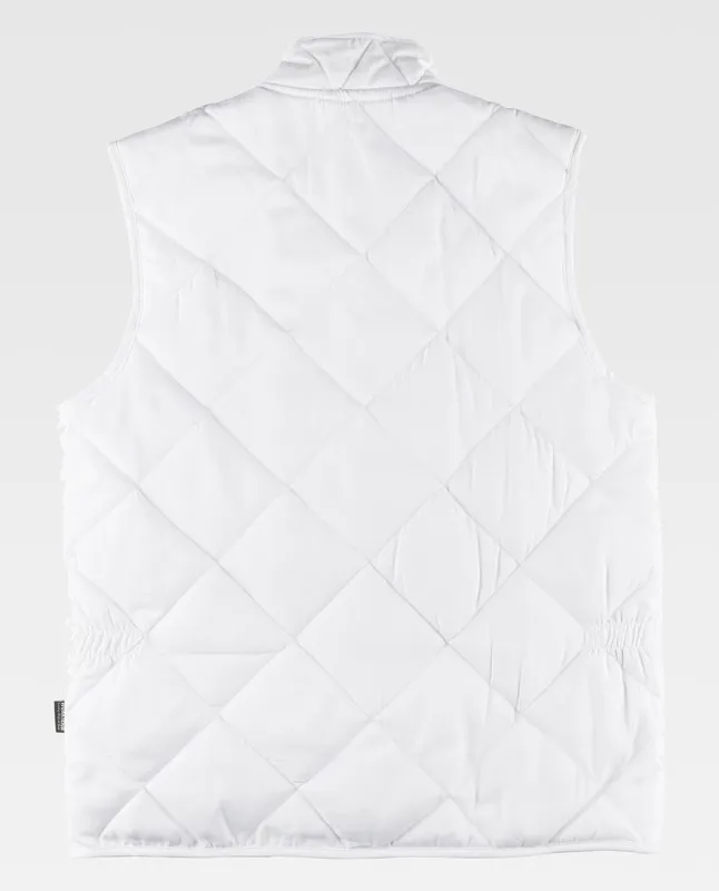 Gilet trapuntato con chiusura a fibbia e senza tasche Bianco